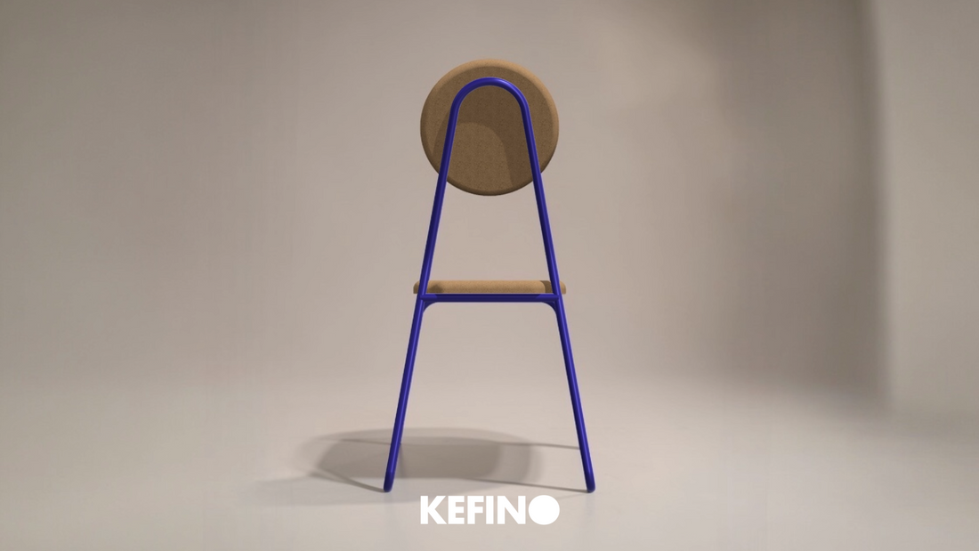 KEFINO A-Chair render in a studio setting seen from the back