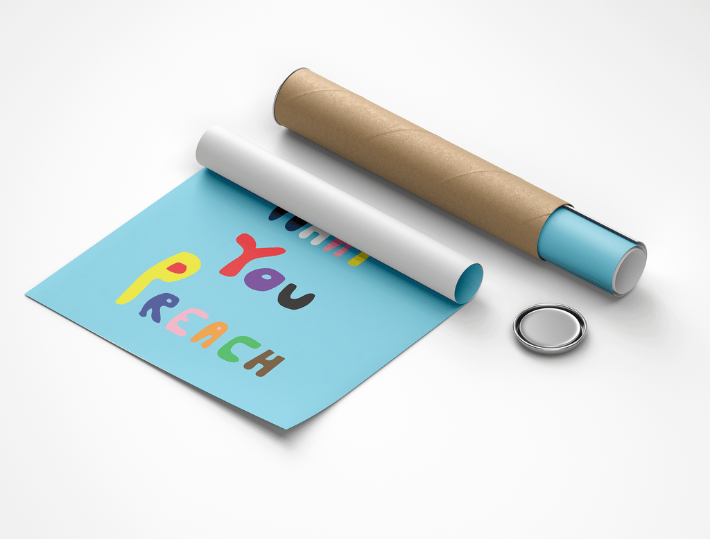 Practice What You Preach Poster A5 (14.7x21.1cm) Unframed Kefino