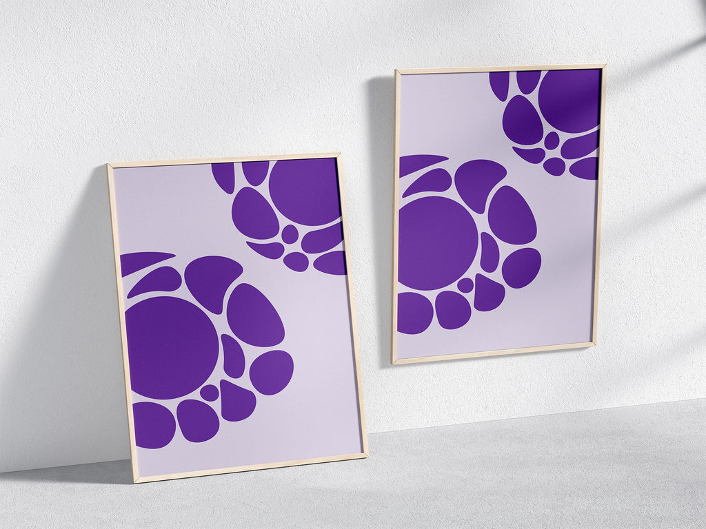 Purple Haze Poster Natural Wood Kefino