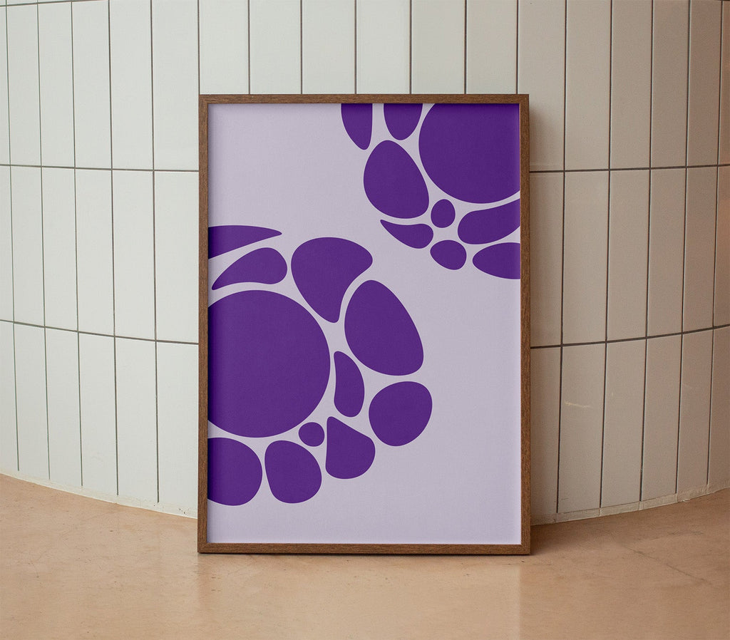 Purple Haze Poster Natural Wood Kefino