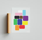 Rainbow Squares Poster Unframed Kefino