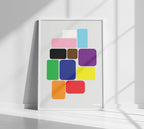 Rainbow Squares Poster White Frame Kefino