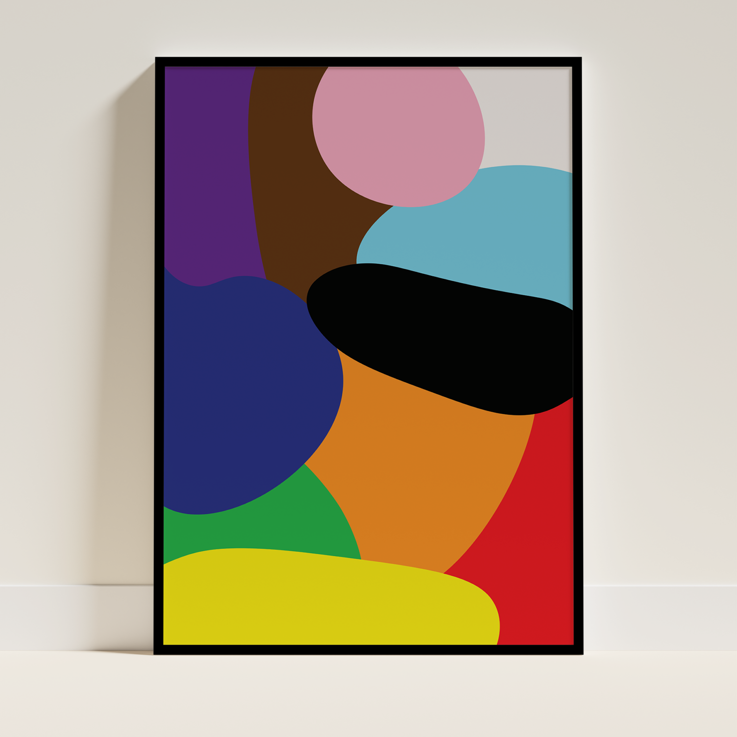 Humanity Rainbow Poster Black Frame Kefino