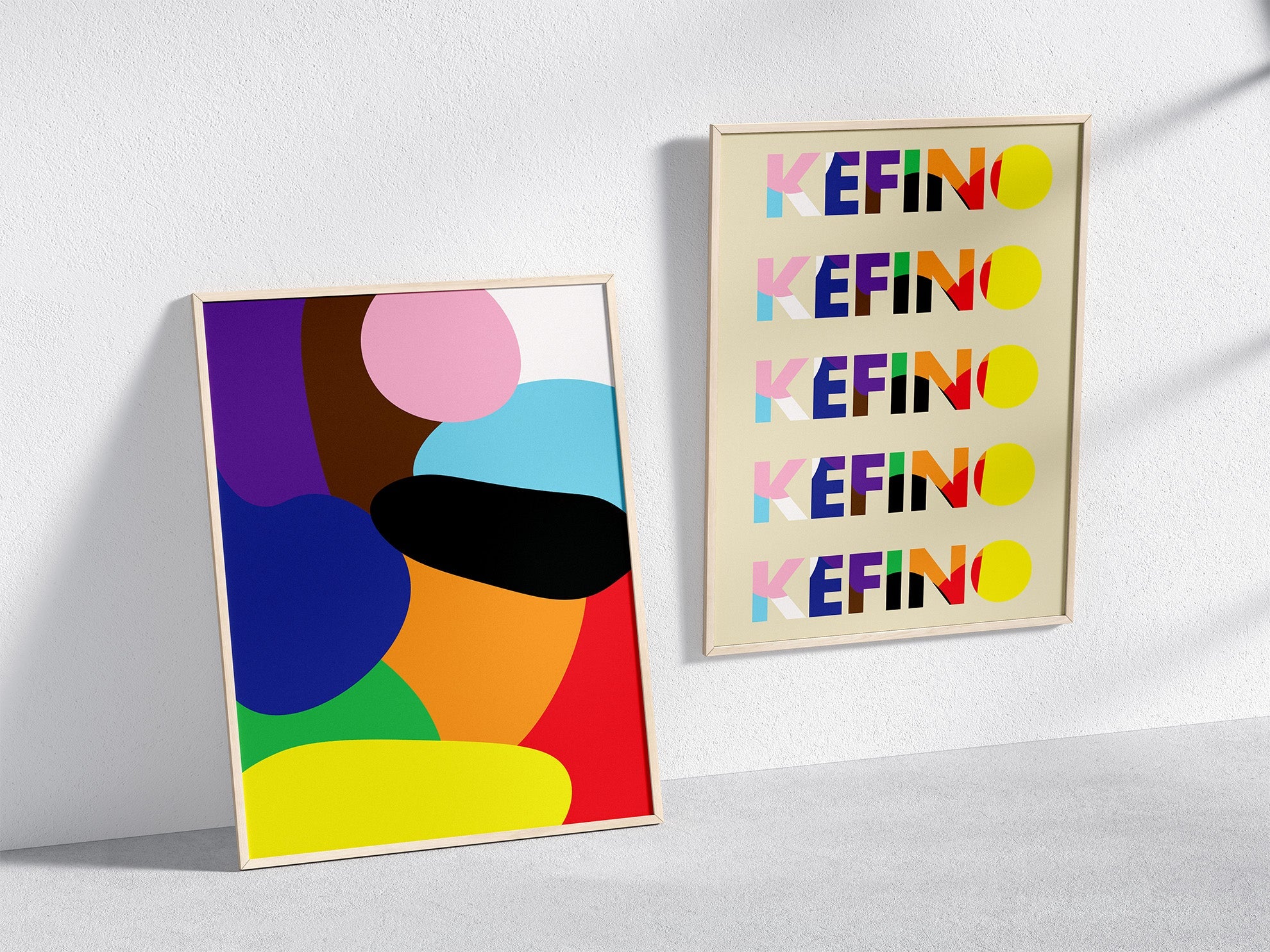 Humanity Rainbow Poster Natural Wood Kefino
