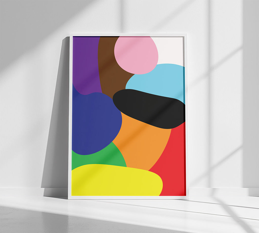 Humanity Rainbow Poster White Frame Kefino