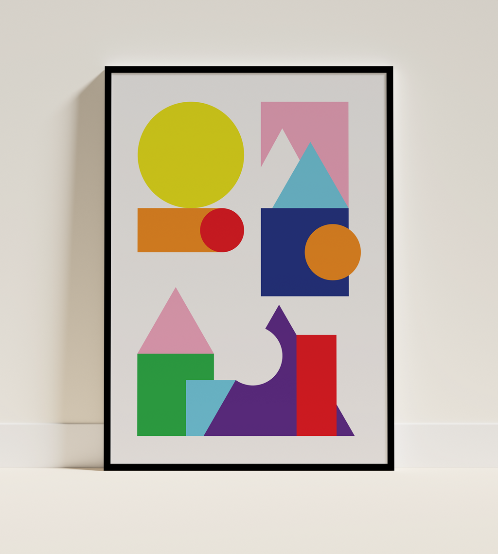 Geometry Galore Poster Black Frame Kefino
