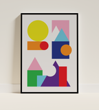 Geometry Galore Poster Black Frame Kefino