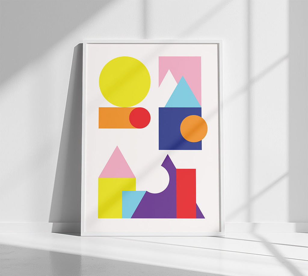 Geometry Galore Poster White Frame Kefino