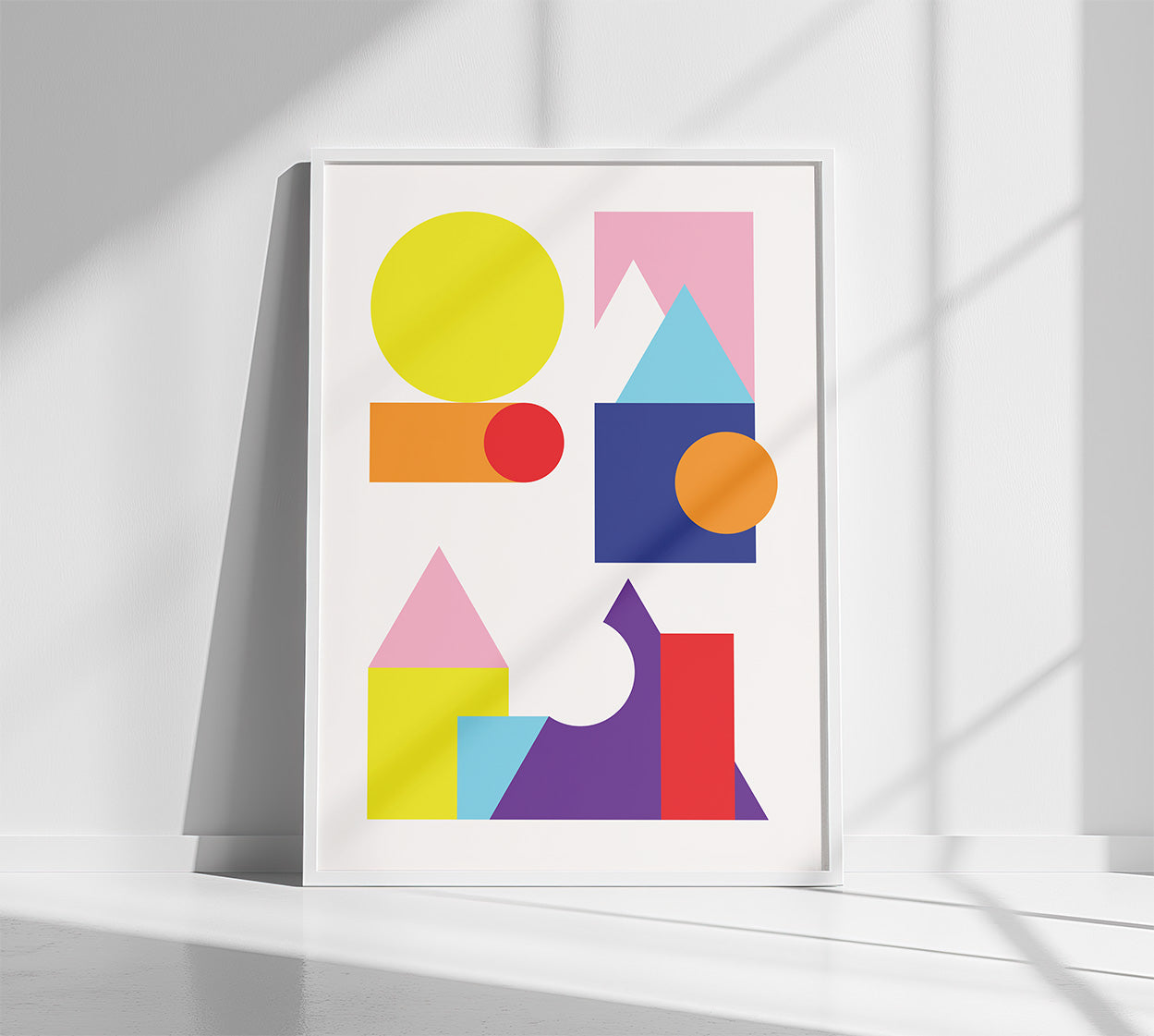 Geometry Galore Poster White Frame Kefino