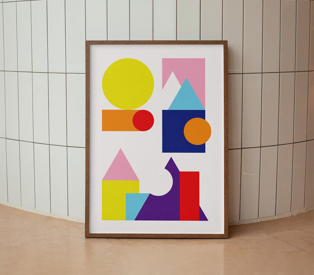 Geometry Galore Poster Natural Wood Kefino