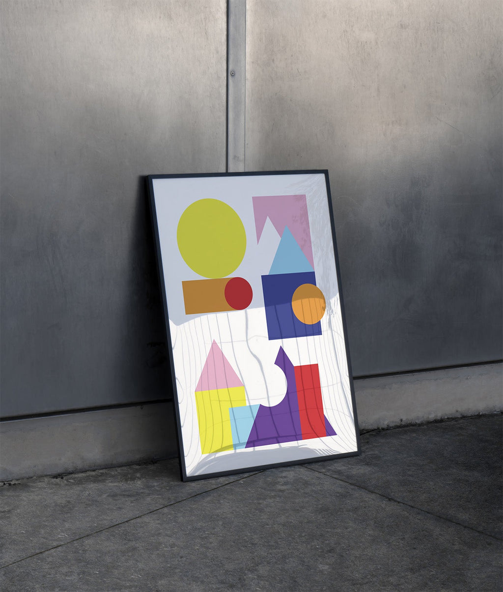 Geometry Galore Poster Black Frame Kefino