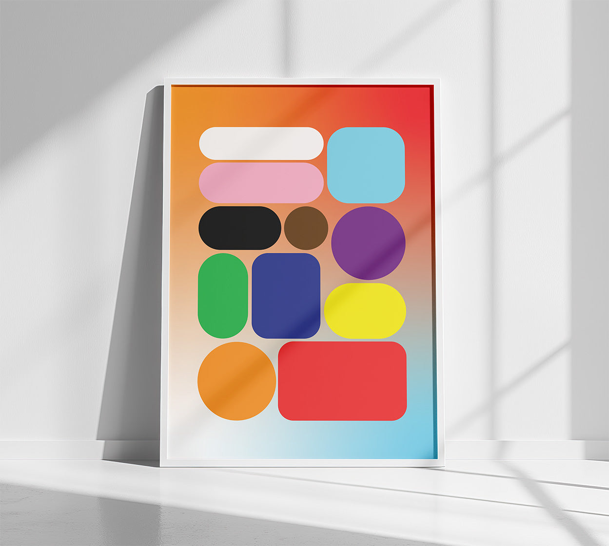 Gradient Blob Poster White Frame Kefino