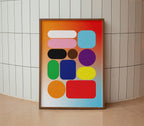 Gradient Blob Poster Natural Wood Kefino