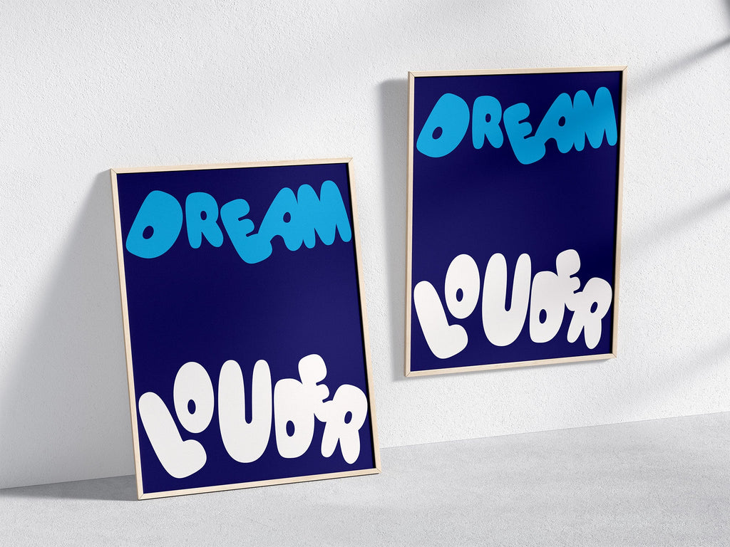 Dream Louder Poster Natural Wood Kefino