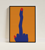 Middle Finger Poster Black Frame Kefino