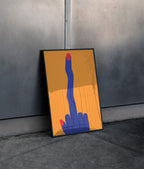Middle Finger Poster Black Frame Kefino