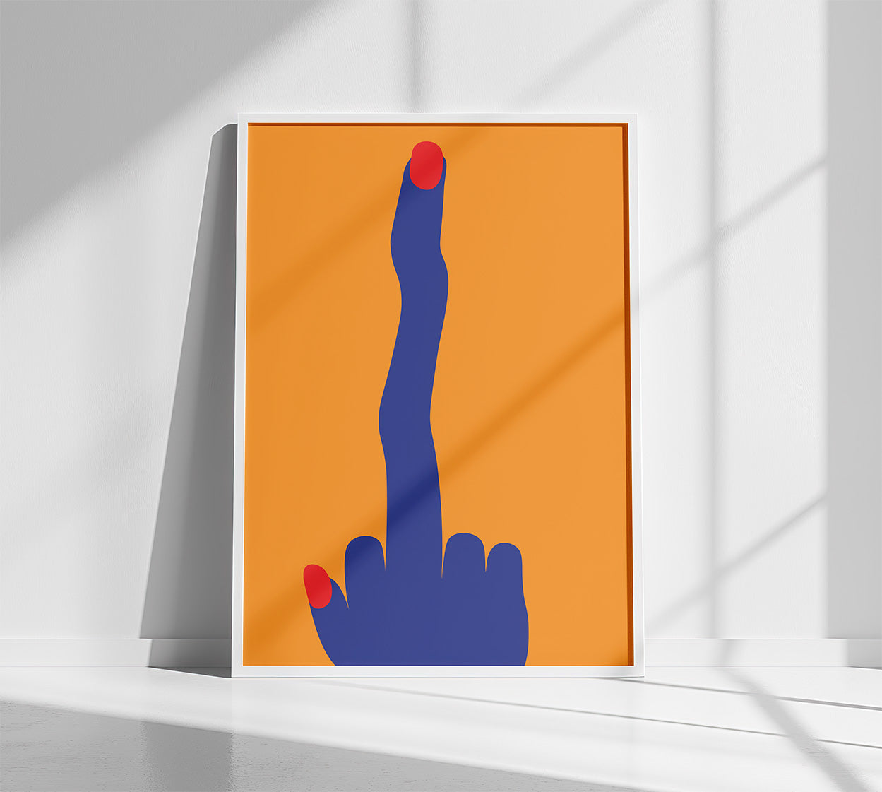 Middle Finger Poster White Frame Kefino