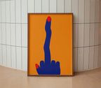 Middle Finger Poster Natural Wood Kefino