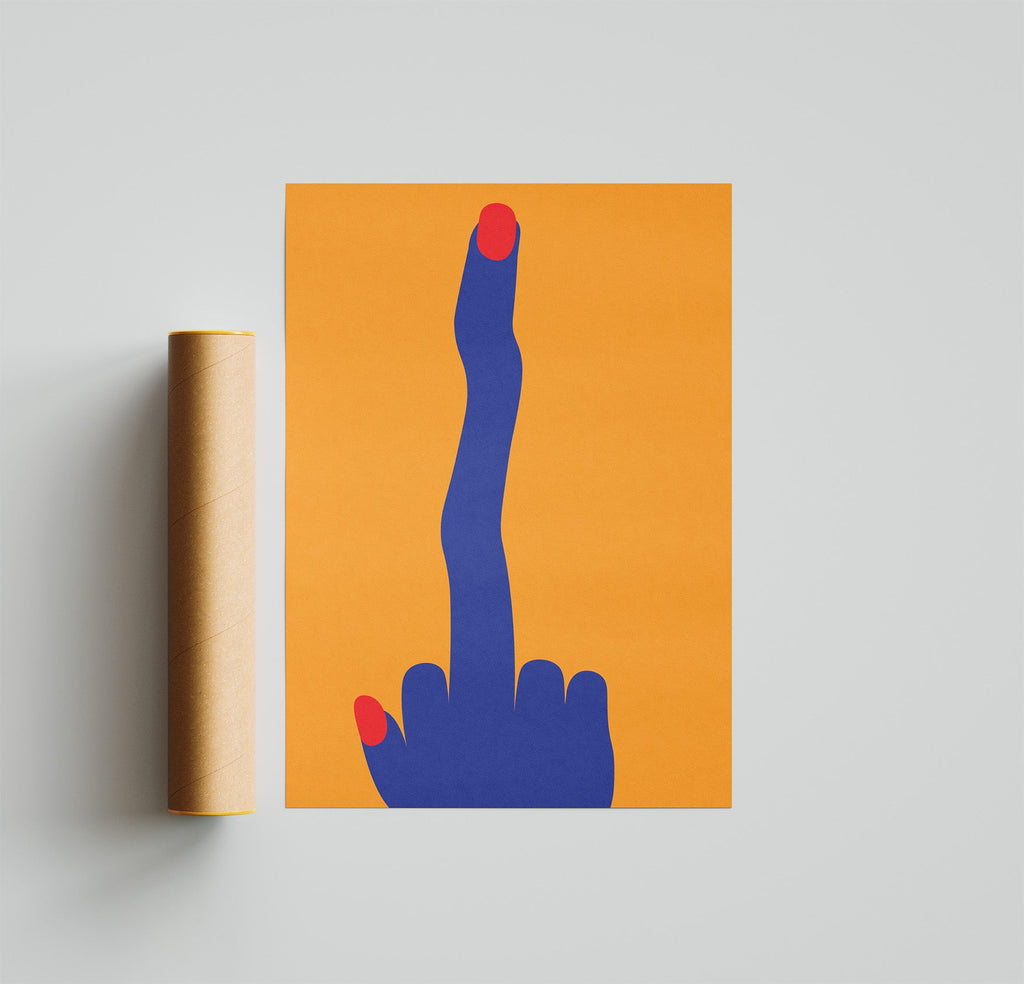 Middle Finger Poster Unframed Kefino
