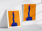 Middle Finger Poster A3 (29.7x42cm) Natural Wood Kefino