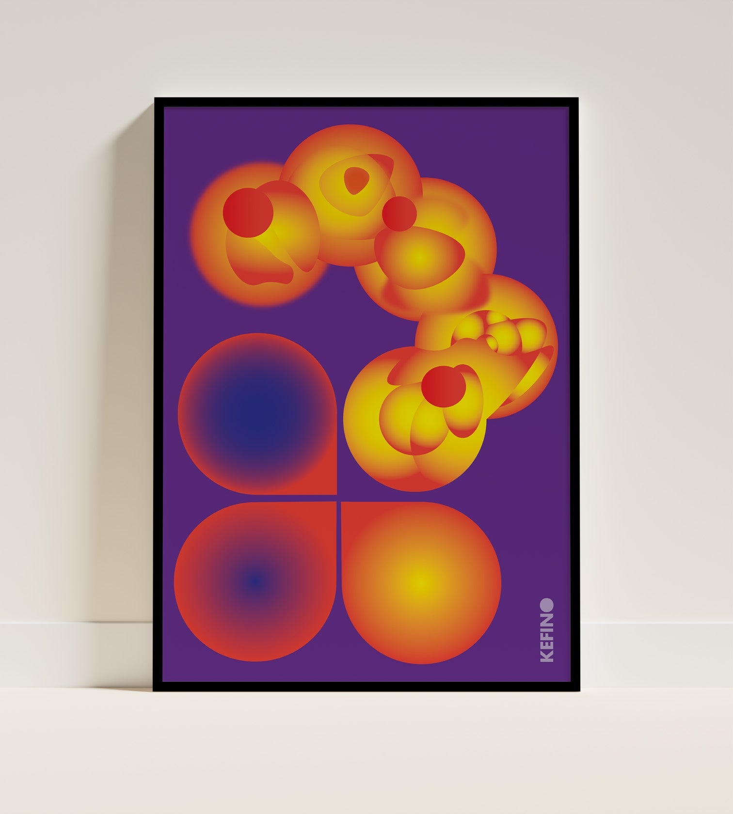 Cosmic Echoes Poster Black Frame Kefino