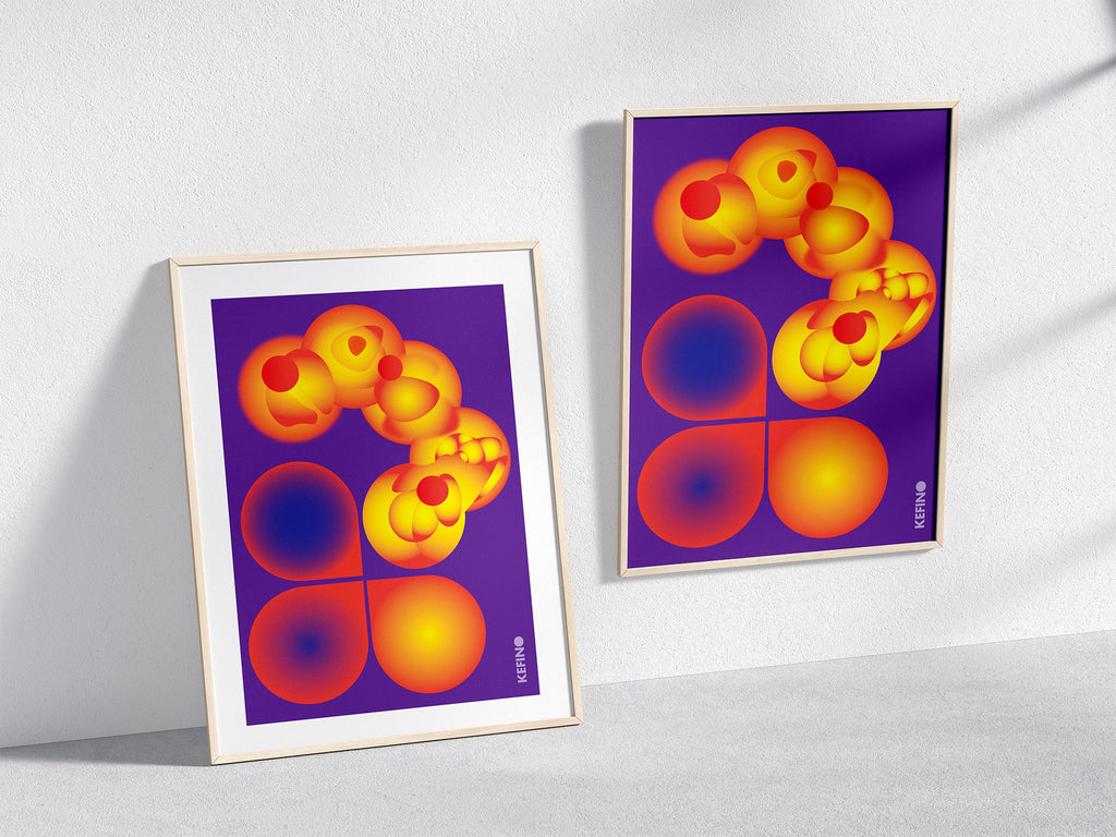 Cosmic Echoes Poster Natural Wood Kefino