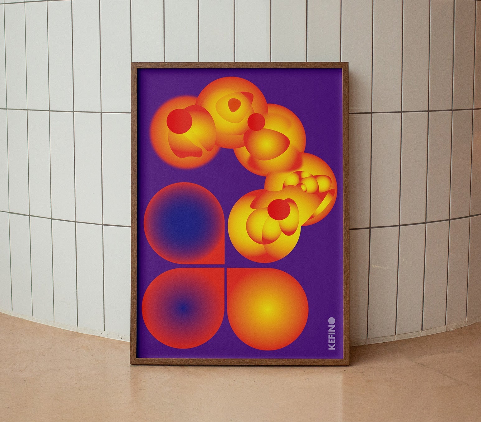 Cosmic Echoes Poster Natural Wood Kefino