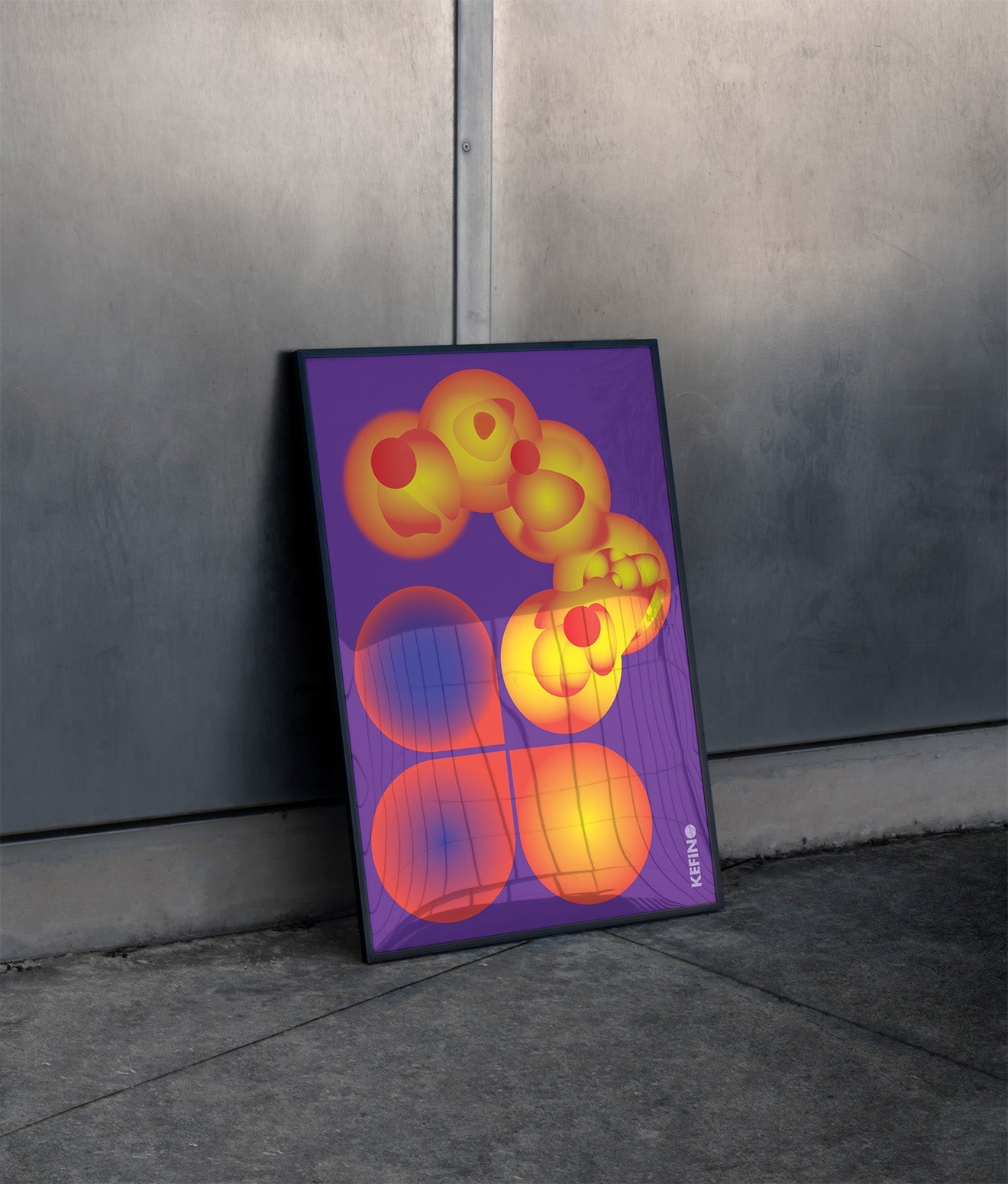 Cosmic Echoes Poster Black Frame Kefino