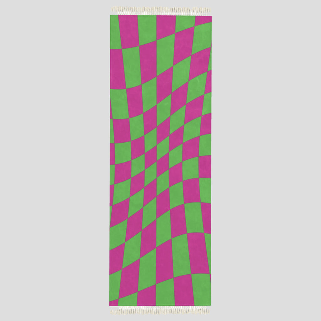 MEADOW Pink & Green Checkerboard Runner 180x63cm Contrado