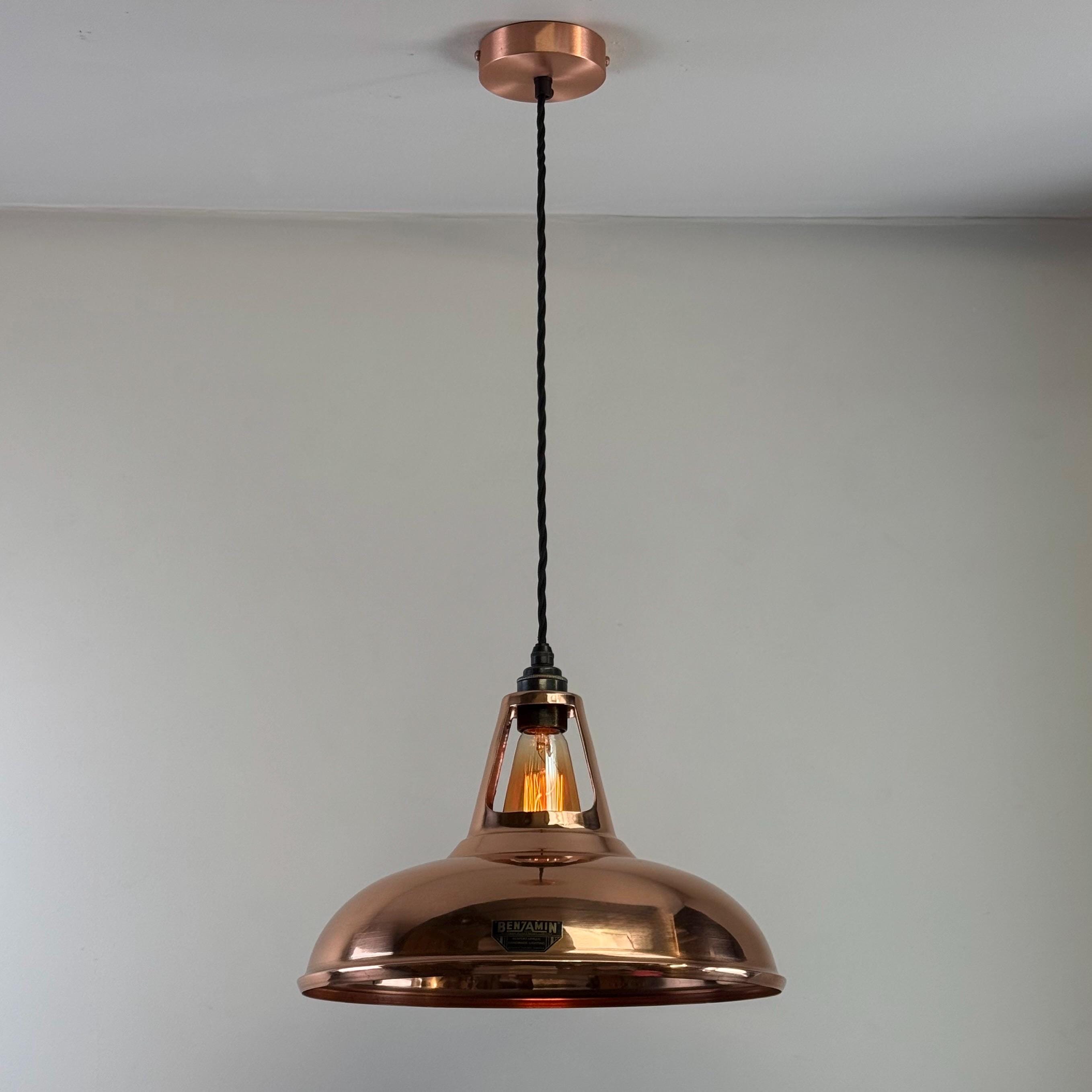 FLARE II Solid Copper Slotted Lampshade Pendant Light Vintage-Electrical