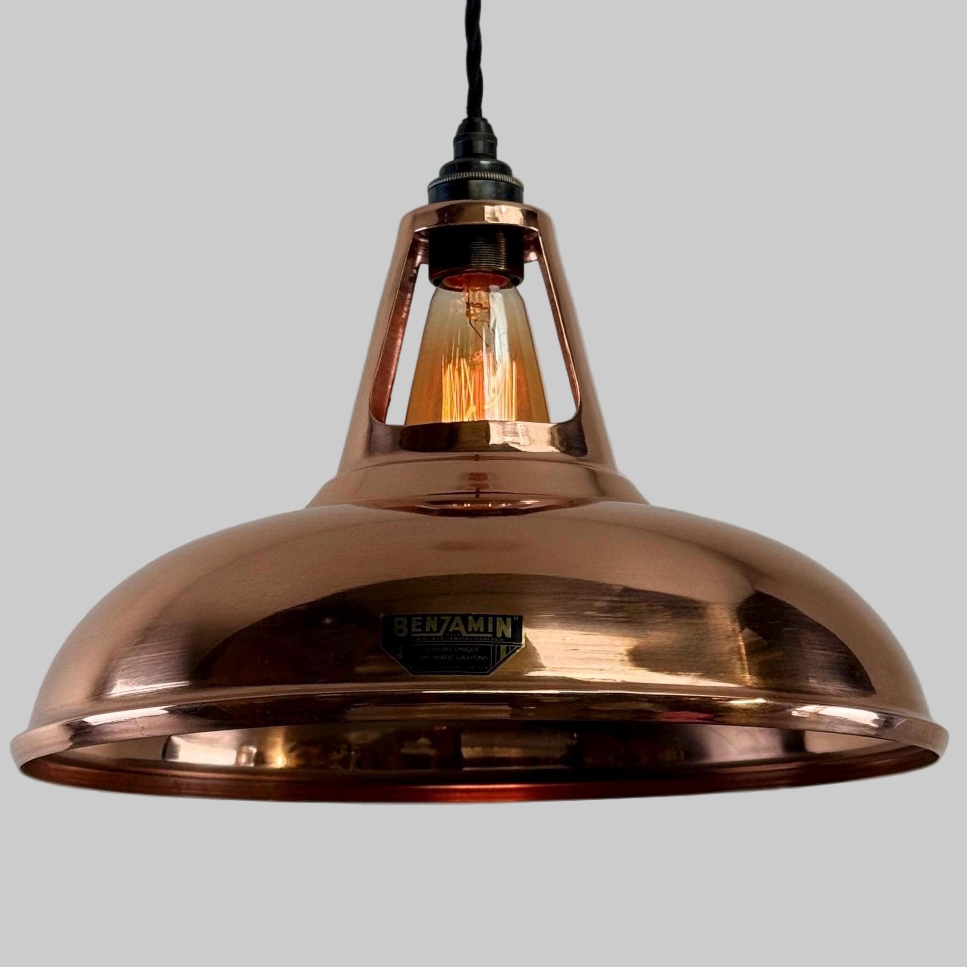 FLARE II Solid Copper Slotted Lampshade Pendant Light Vintage-Electrical