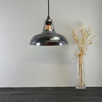 CAST Silver Solid Cast Aluminium Lampshade Pendant/Set Vintage-Electrical
