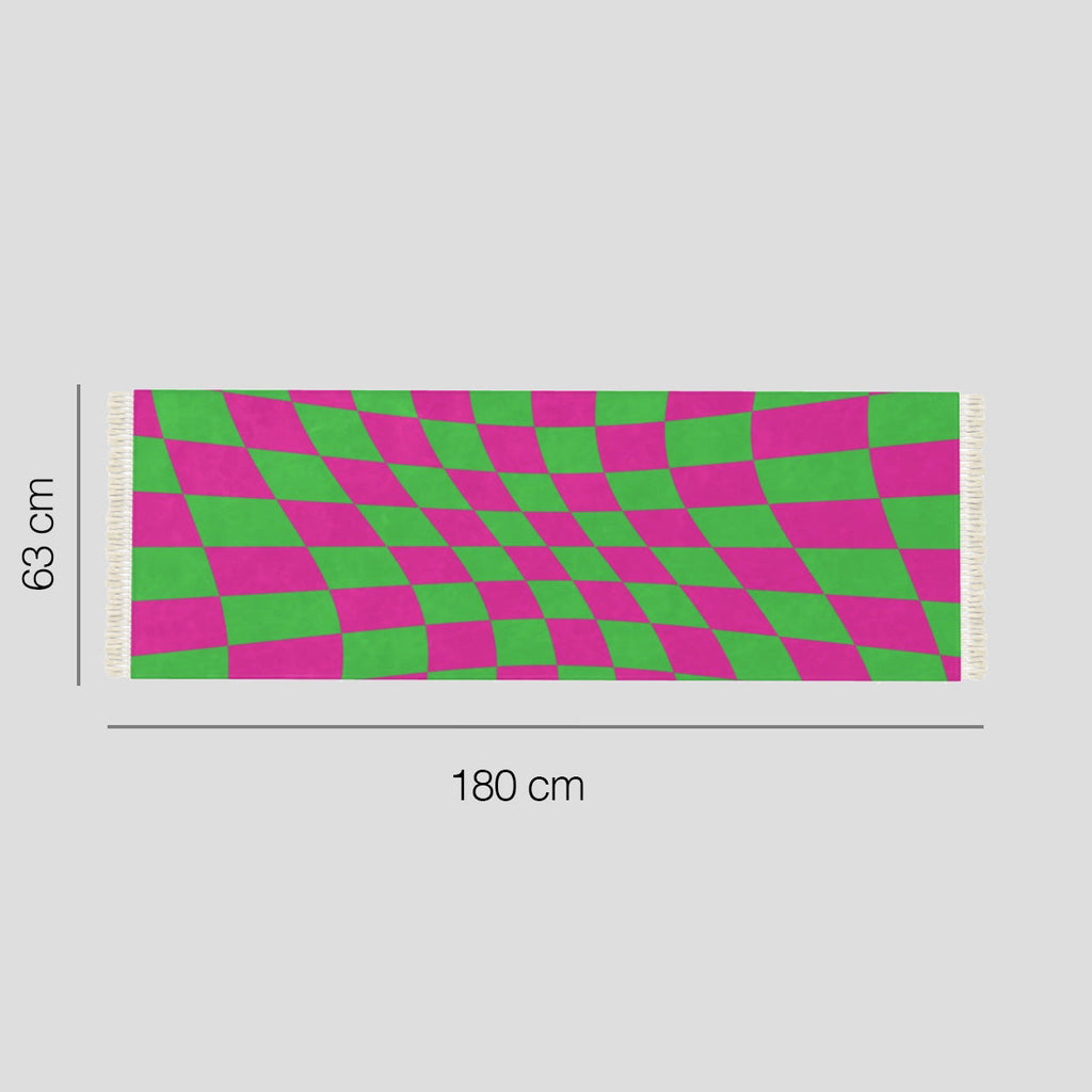 MEADOW Pink & Green Checkerboard Runner 180x63cm Contrado