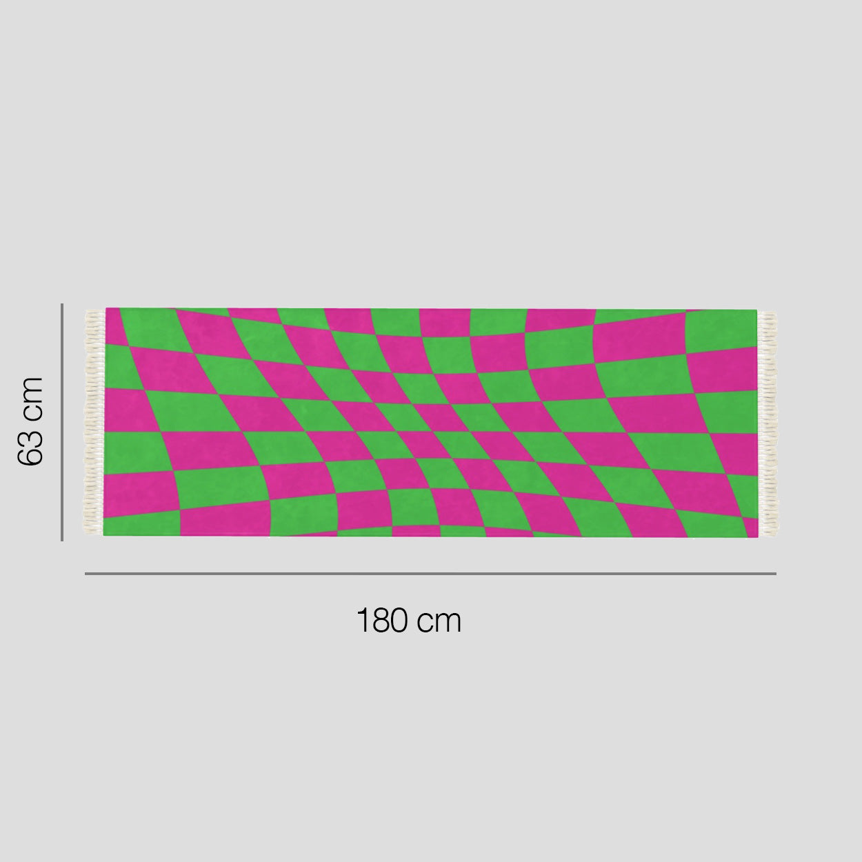 MEADOW Pink & Green Checkerboard Runner 180x63cm Contrado