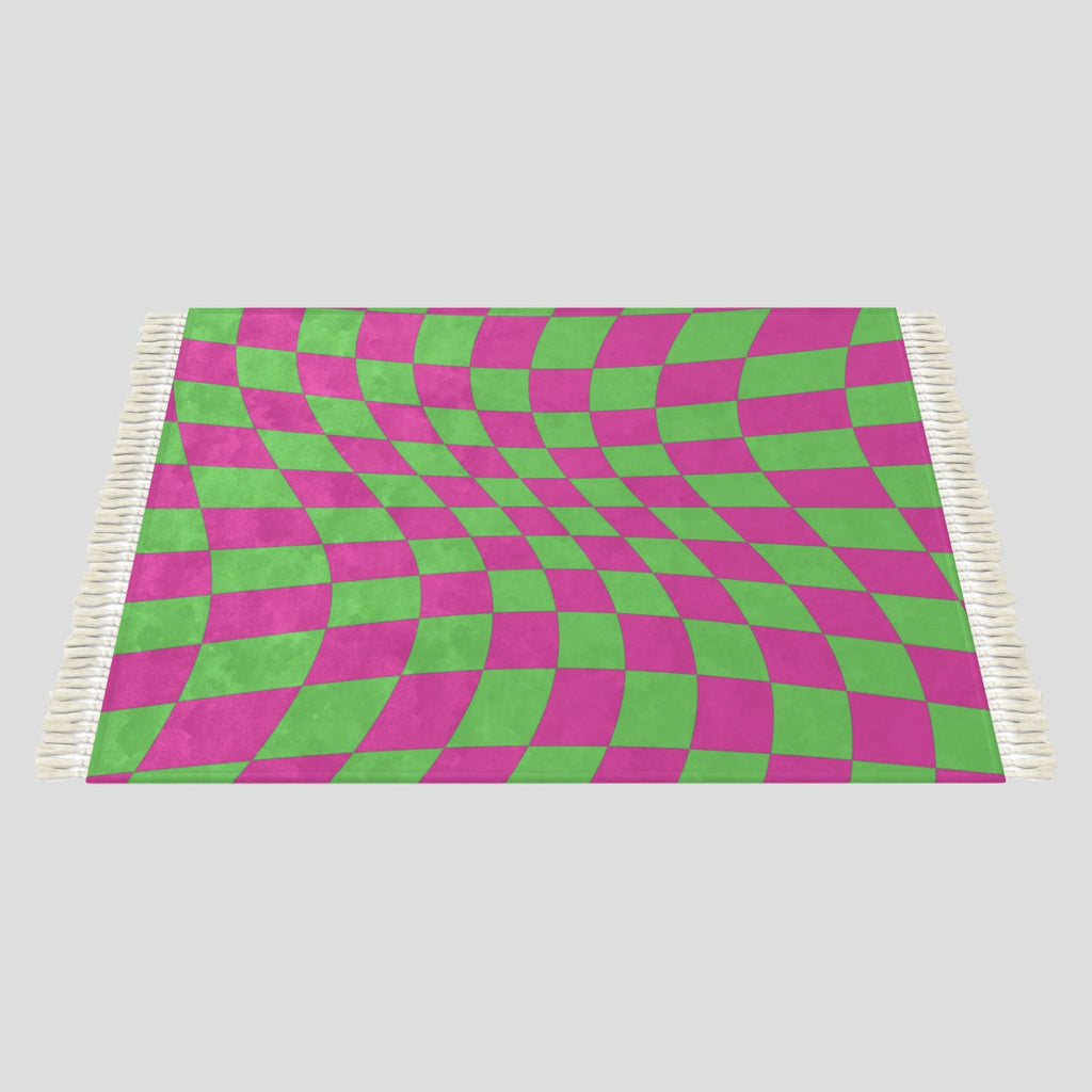 MEADOW Pink and Green Rug − small Contrado