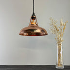 FLARE Solid Copper Slotted Lampshade Pendant Ceiling Light Vintage-Electrical