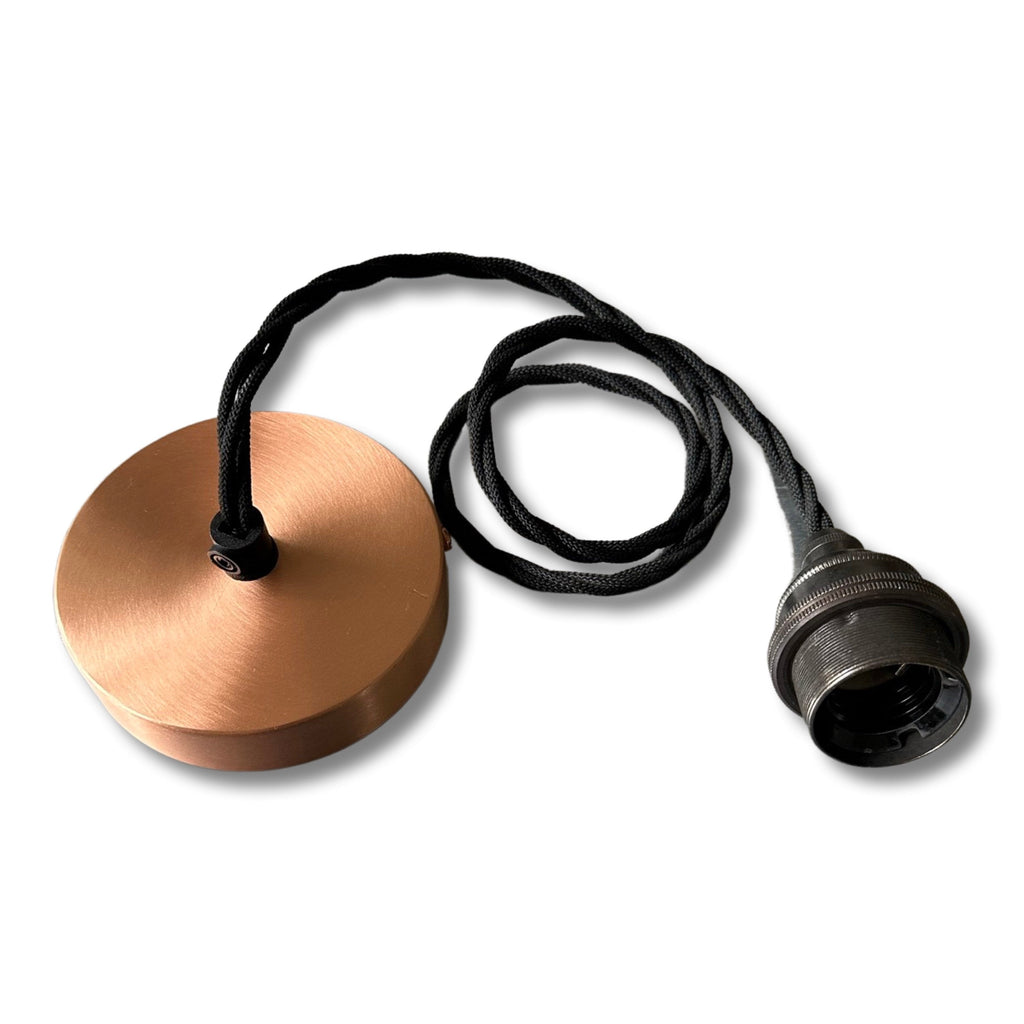 FLARE Solid Copper Slotted Lampshade Pendant Ceiling Light Vintage-Electrical