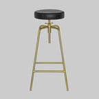 ALTO Brass and Leather Bar Stool | Height adjustable Vintage-Electrical