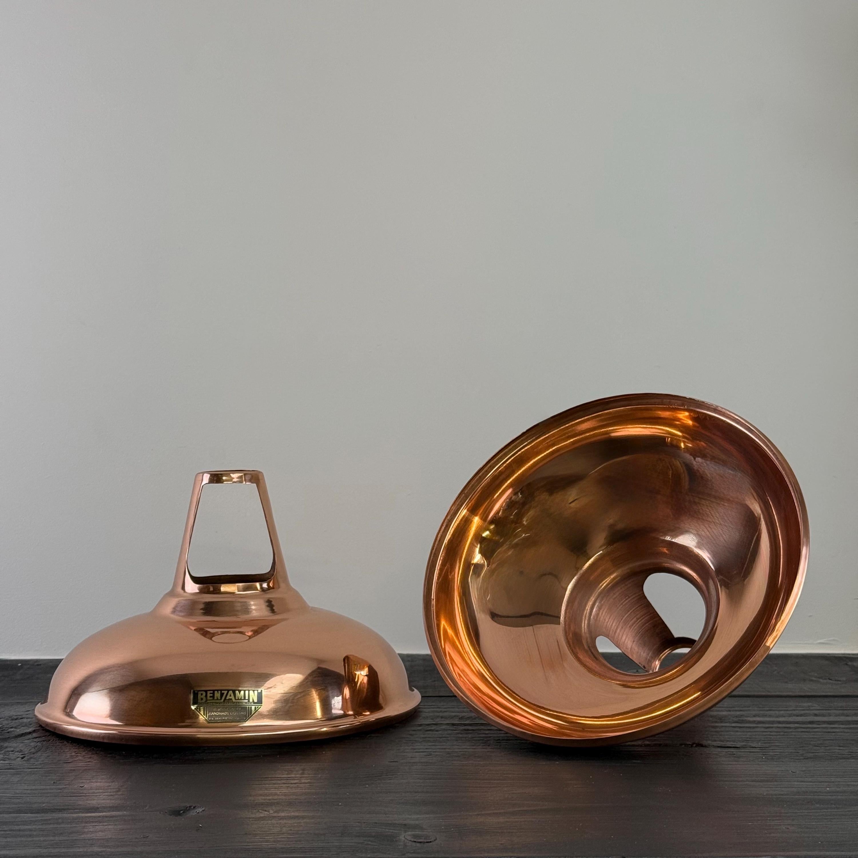 FLARE Solid Copper Slotted Lampshade Pendant Ceiling Light Shade Only Vintage-Electrical