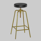 ALTO Brass and Leather Bar Stool | Height adjustable Vintage-Electrical