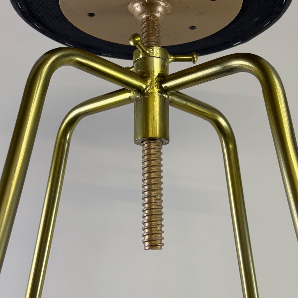 ALTO Brass and Leather Bar Stool | Height adjustable Vintage-Electrical