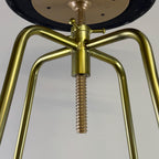 ALTO Brass and Leather Bar Stool | Height adjustable Vintage-Electrical