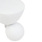 ORBA White Sculptural Mango Wood Ball Side Table Orsina