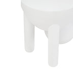 ORBA White Sculptural Mango Wood Ball Side Table Orsina