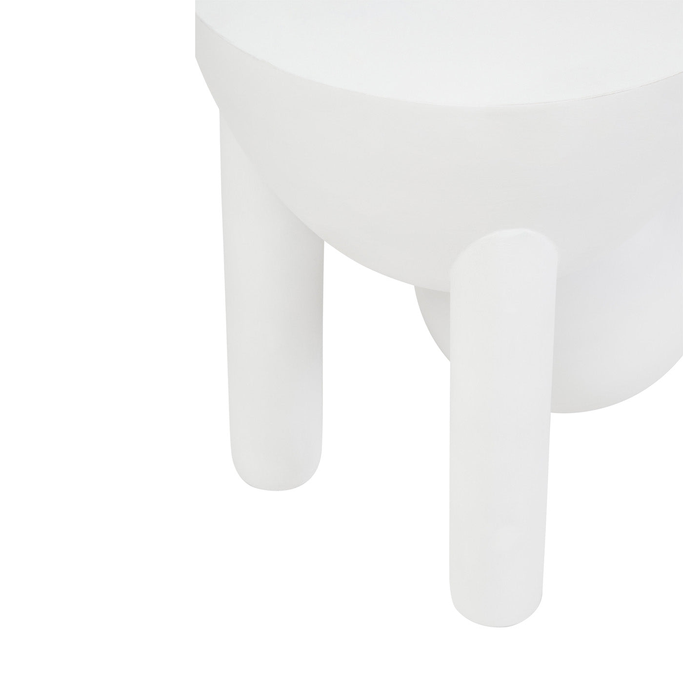 ORBA White Sculptural Mango Wood Ball Side Table Orsina