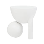 ORBA White Sculptural Mango Wood Ball Side Table Orsina