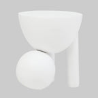 ORBA White Sculptural Mango Wood Ball Side Table Orsina