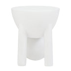 ORBA White Sculptural Mango Wood Ball Side Table Orsina
