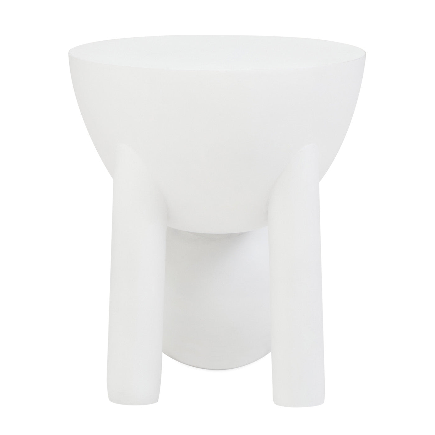 ORBA White Sculptural Mango Wood Ball Side Table Orsina