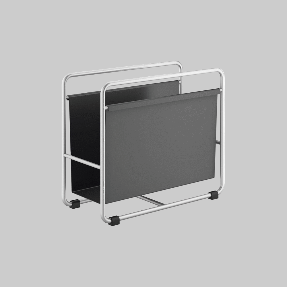 "KEFINO ZACK matte black minimalist magazine rack steel"